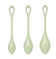 Набор из 3 салатных вагинальных шариков Yoni Power 2