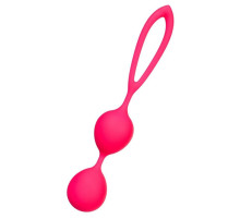 Ярко-розовые вагинальные шарики с петелькой