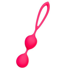 Ярко-розовые вагинальные шарики с петелькой