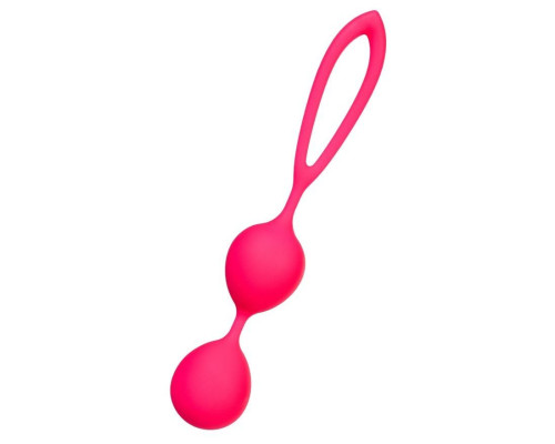Ярко-розовые вагинальные шарики с петелькой
