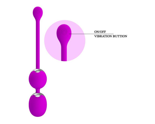 Лиловые вагинальные виброшарики Willie с пультом ДУ