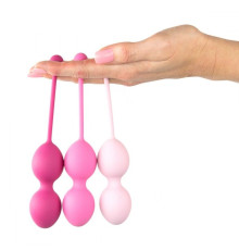 Набор из 3 розовых вагинальных шариков FemmeFit Advanced Pelvic Muscle Training Set