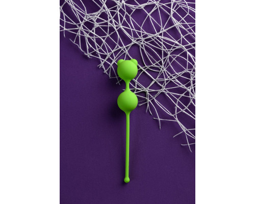 Зеленые вагинальные шарики A-Toys с ушками