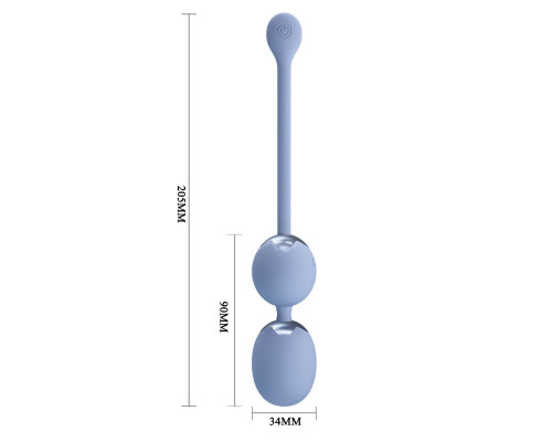 Голубые вагинальные шарики Willie с вибрацией и пультом ДУ