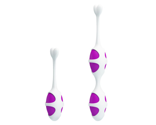 Фиолетовые вагинальные шарики из силикона: 2+1