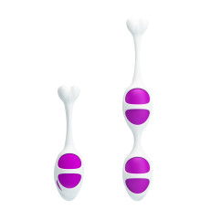 Фиолетовые вагинальные шарики из силикона: 2+1