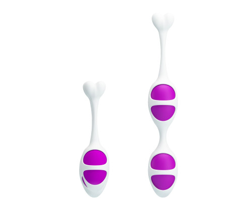 Фиолетовые вагинальные шарики из силикона: 2+1