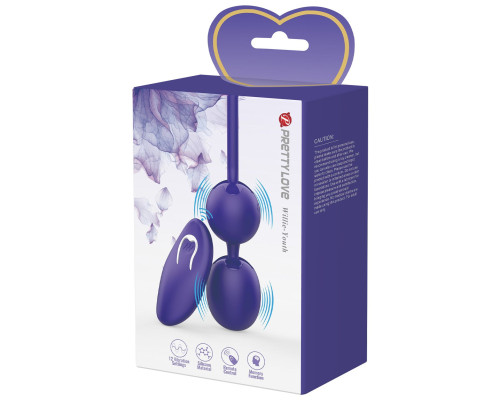 Фиолетовые вагинальные виброшарики Willie-Youth с пультом ДУ