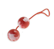 Красно-белые вагинальные шарики  со смещенным центром тяжести Duoballs