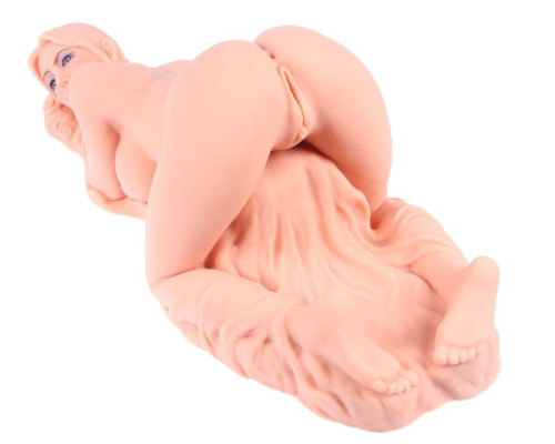 Телесный вибромастурбатор Valentina Auto с двумя любовными отверстиями