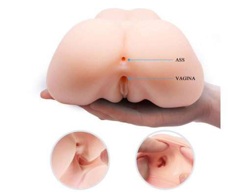 Телесный мастурбатор с 2 тоннелями Dual Vagina and Ass Veronica