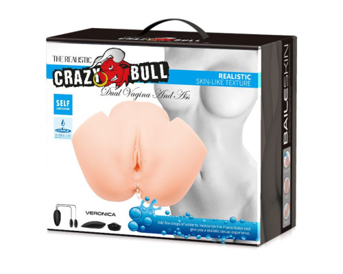 Телесный мастурбатор с 2 тоннелями Dual Vagina and Ass Veronica