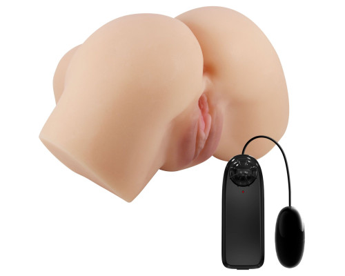 Телесный мастурбатор-полуторс Hailey с вибрацией