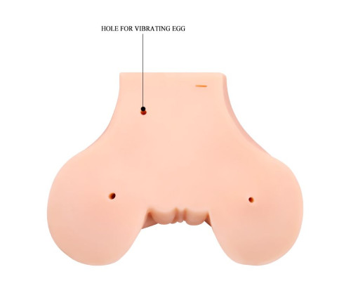 Телесная вибровагина Julie с 2 рабочими отверстиями