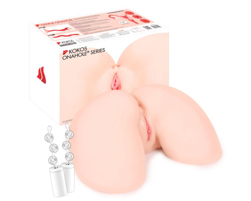 Телесный вибромастурбатор-полуторс Hanna Onahole 002 Real Hips