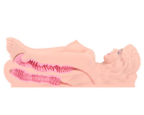 Телесный мастурбатор Victoria с двойным слоем материала