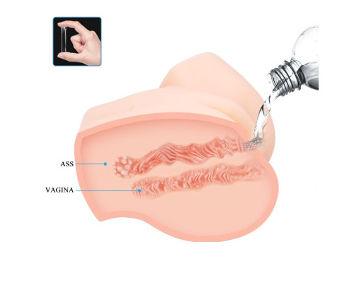 Телесный мастурбатор с 2 тоннелями Dual Vagina and Ass Veronica