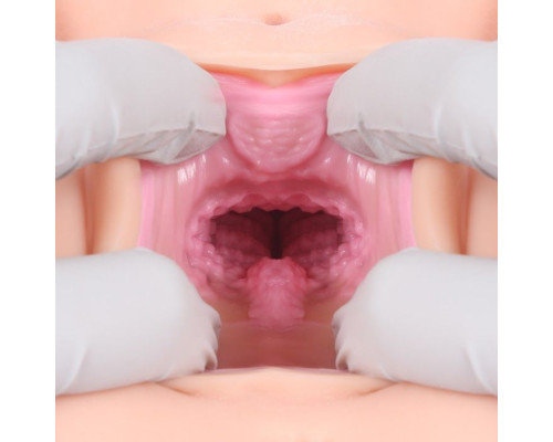 Телесный мастурбатор Victoria с двойным слоем материала