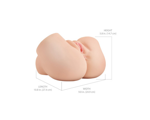 Телесный мастурбатор-полуторс с вибрацией и эффектом всасывания Back That Ass Up