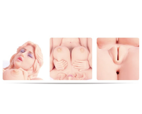 Телесный мастурбатор Victoria с двойным слоем материала