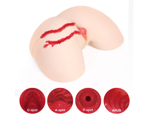 Мастурбатор-полуторс с двойным слоем материала и вибрацией Jenny Onahole Real Hips