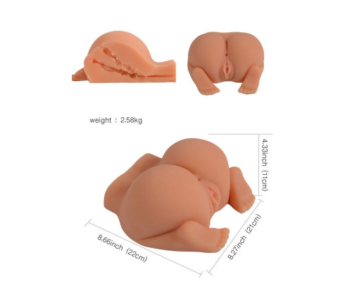 Телесная реалистичная вагина-полуторс SHEQU