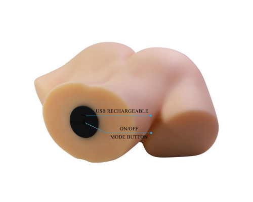 Телесный мастурбатор Vivian с 2 любовными тоннелями