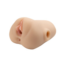 Телесный мастурбатор с вибрацией Double Pounder Vibrating Squeeze Stroker