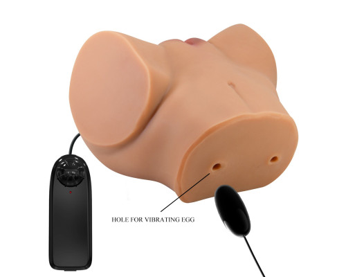 Карамельный мастурбатор-полуторс Emilia с вибрацией