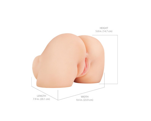 Телесный мастурбатор-полуторс с вибрацией Shake That Ass