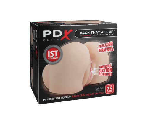 Телесный мастурбатор-полуторс с вибрацией и эффектом всасывания Back That Ass Up