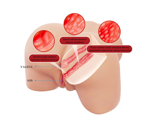 Телесный мастурбатор Julia с 2 любовными тоннелями