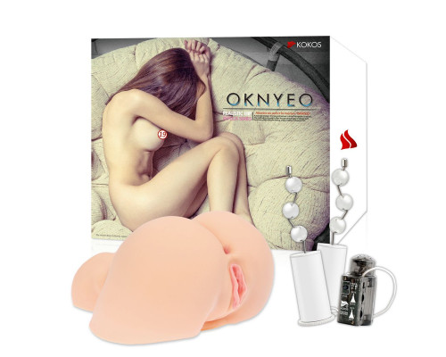 Мастурбатор-полуторс Oknyeo с вибрацией и ротацией