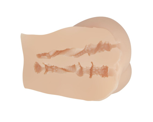 Телесный мастурбатор-полуторс Emilia с вибрацией