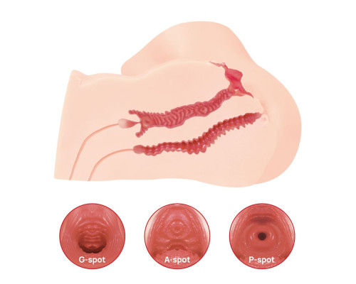 Телесный мастурбатор-полуторс Maria Onehole Real Vagina с двойным слоем материала