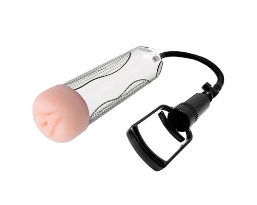 Помпа мужская со вставкой в виде вагины - 25 см.