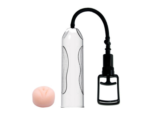 Помпа мужская со вставкой в виде вагины - 25 см.