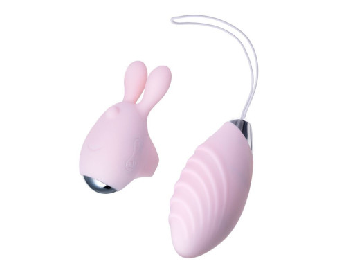 Нежно-розовый набор VITA: вибропуля и вибронасадка на палец