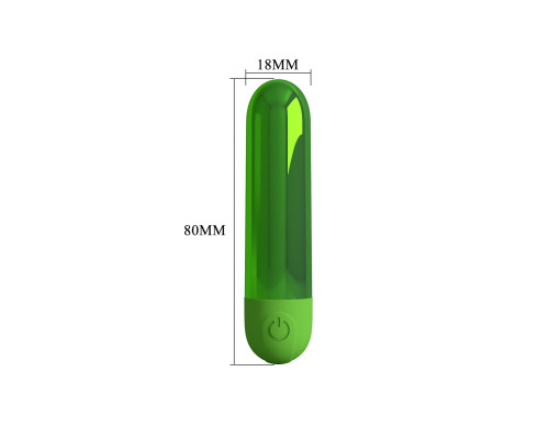 Зеленая перезаряжаемая вибропуля Kiwi