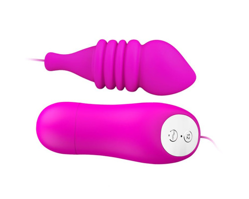 Вибропуля Pleasure Shell с рёбрышками и выносным пультом управления