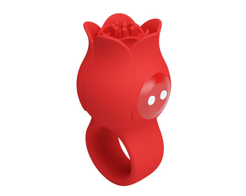 Красный мини-вибратор на палец Jae