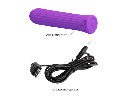 Фиолетовый мини-вибратор Blanche - 10 см.