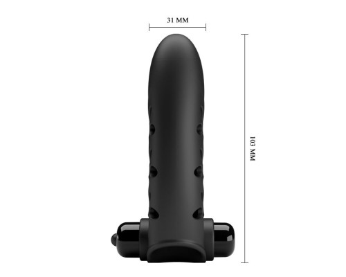 Черная вибронасадка на палец Vance