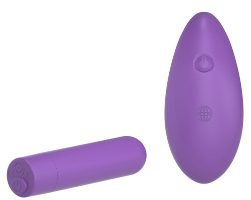 Фиолетовая вибропуля с пультом Rechargeable Remote Control Bullet - 7,62 см.