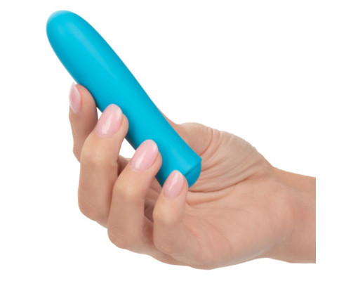 Голубой перезаряжаемый вибромассажер T.C.B. Taking Care of Business - 10,25 см.