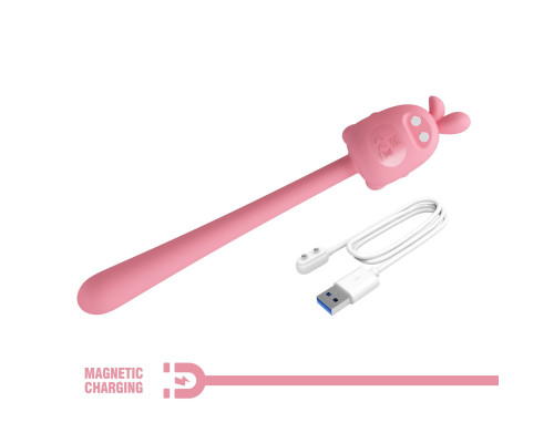 Розовый гибкий вибратор - 14,2 см.