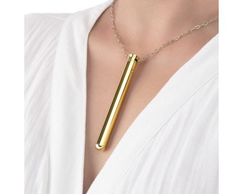 Золотистый вибромассажер-кулон Necklace Vibe