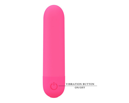 Ярко-розовая перезаряжаемая вибропуля Stefan - 8 см.