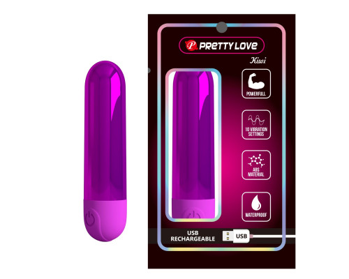 Лиловая перезаряжаемая вибропуля Kiwi