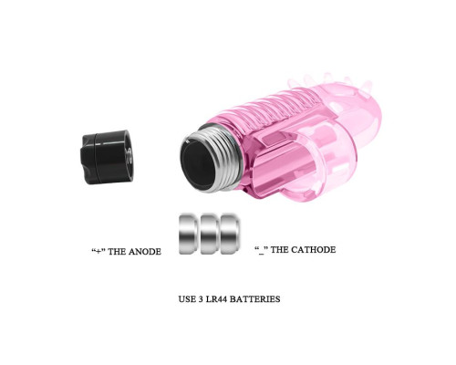 Розовый вибростимулятор с шипиками на палец